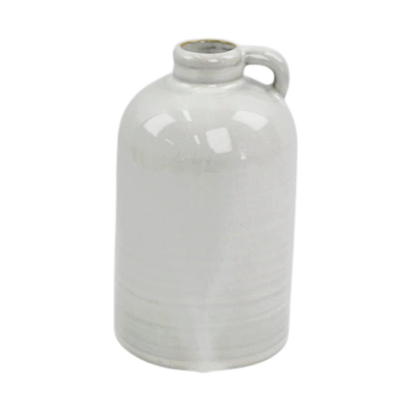 Natural Stoneglazed Tall Jug Shaped Vase, 17cm H x 10cm W x 10cm D