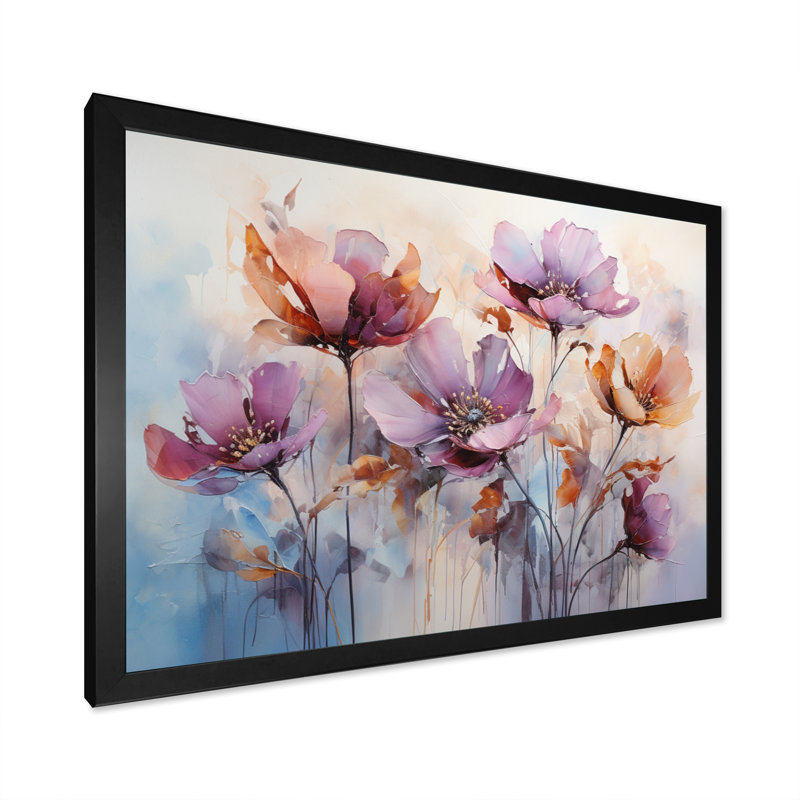 Serenade mauve mauve - impression, H 30 po x l 40 po x P 1,5 po, Cadre simple noir