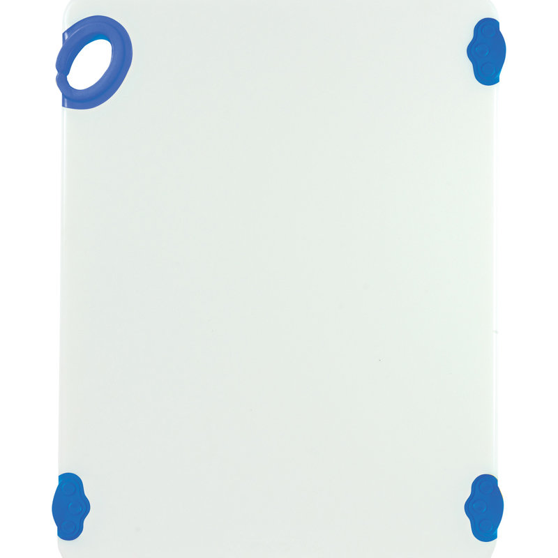 Planche à découper antidérapante avec crochet Winco, 12 po x 18 po, brun, L 15 po x L 20 po, Bleu