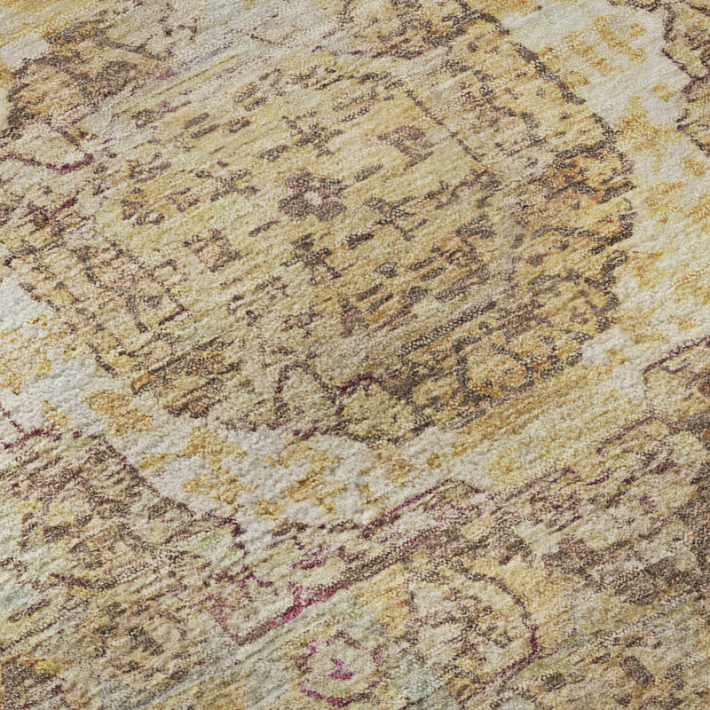 Premium Machine Washable Lubbers AMF1740 Border Rug, Rectangle 3' x 5'