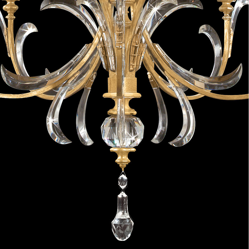 Beveled 10 - Light Chandelier, Gold