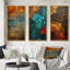 Passage Of Time Vintage Nutshell And Retro Blue - Transitional Art Set Of 3 Pieces-1435607609-1435607608