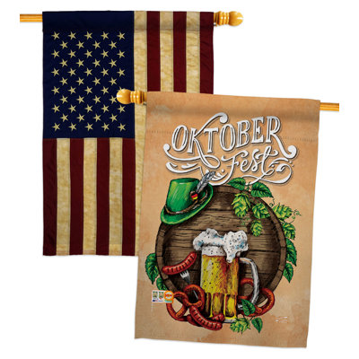 Double Sided 40 in. H x 28 in. W Polyester House Flag