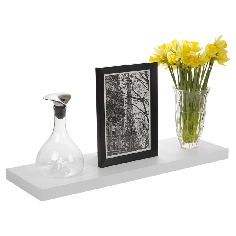 3 Piece Floating Shelf, 4cm H x 80cm W x 23.5cm D, White