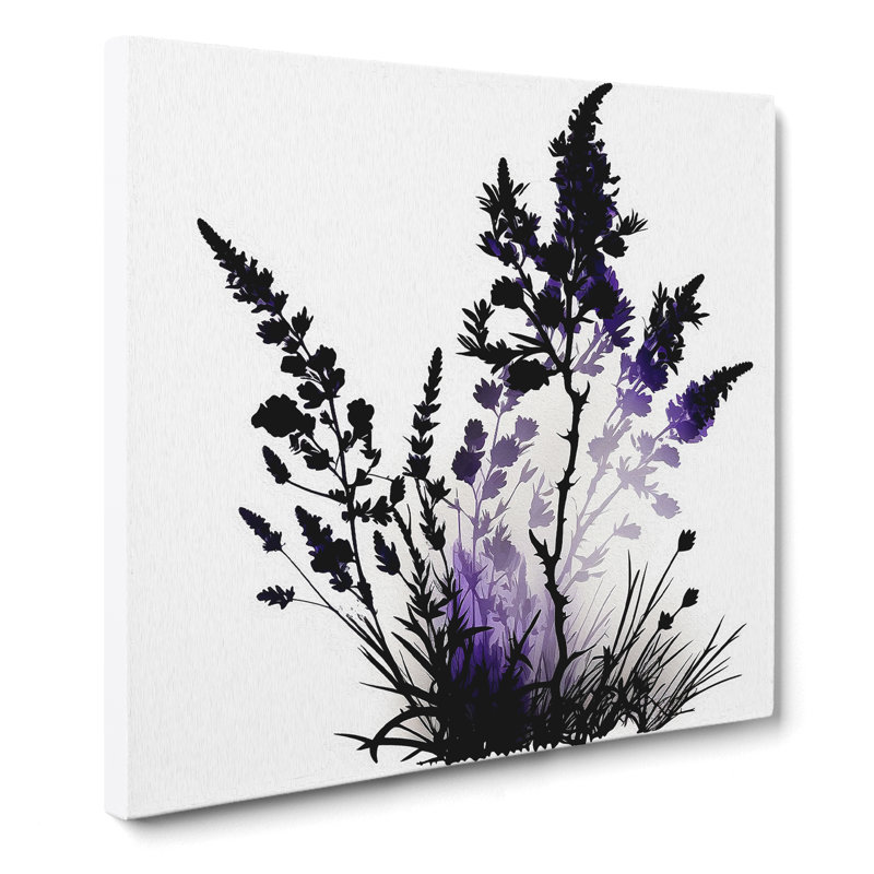 Lavender Flower Silhouette No.1 - Wrapped Canvas, 35cm H x 35cm W x 3cm D