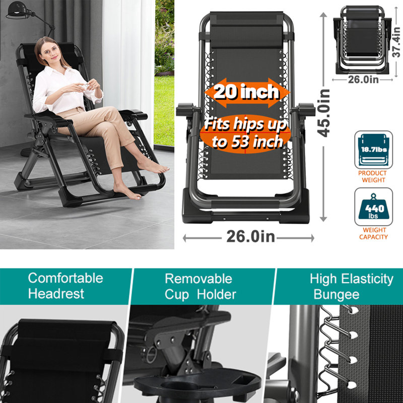 Fauteuil de camping inclinable surdimensionné rembourré, Vert