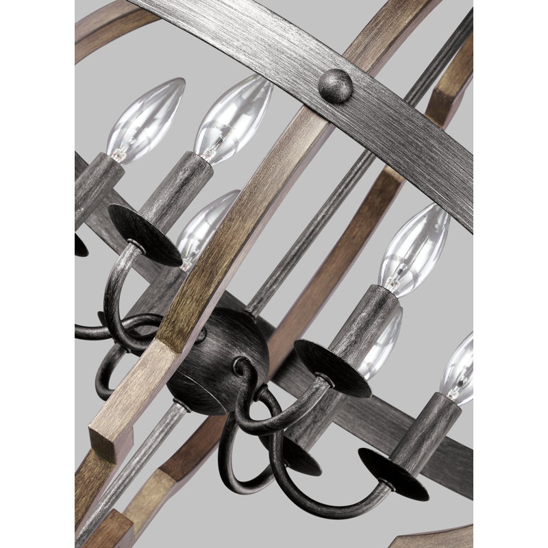 Freemont 6-Light Dimmable Geometric Chandelier, Stardust, Not Included