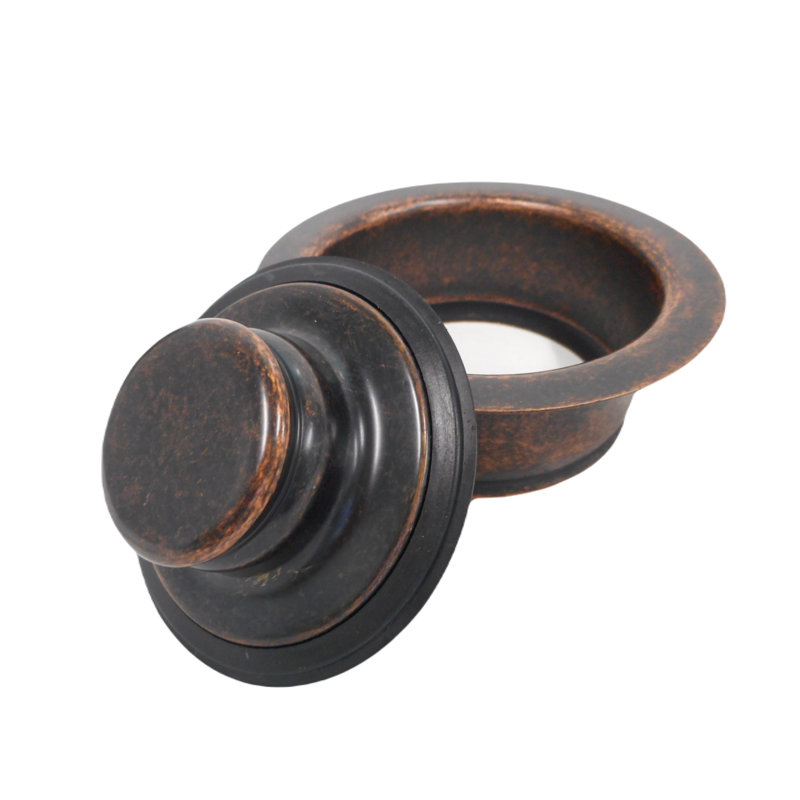 3.5" Garbage Disposal Flange with Cap in Distressed Aged Copper