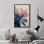 «Blue Leaves Branch», impression sur toile encadrée de chambre à coucher minimaliste simple