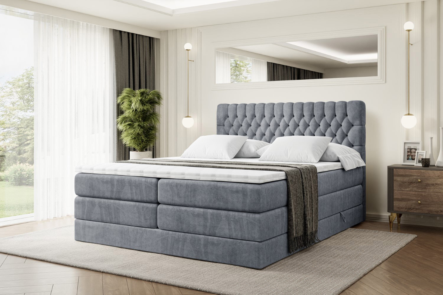 ALTDECOR Box spring bed with bed box and topper | Wayfair.co.uk