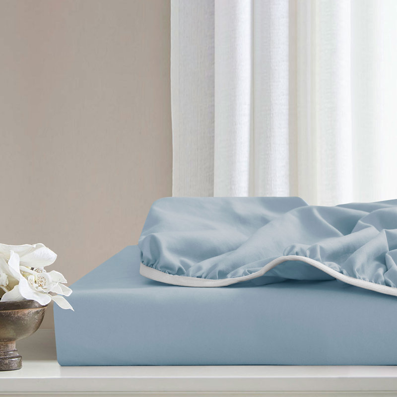 Blue Fog Double Brushed Microfiber Full Fitted Sheet