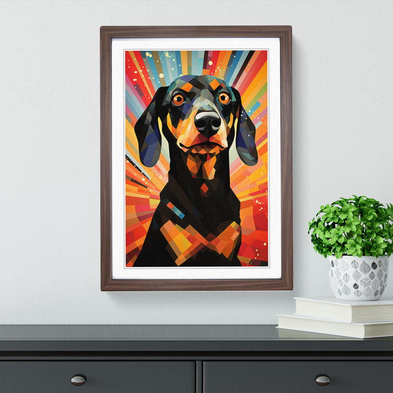 Single Picture Frame Print on Wood, 34cm H x 25cm W, Walnut Framed