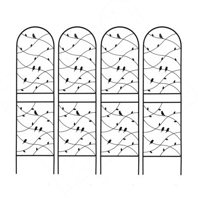 Paquet de 4 treillis de jardin en métal 71 po x 19,7 po antirouille pour plantes grimpantes