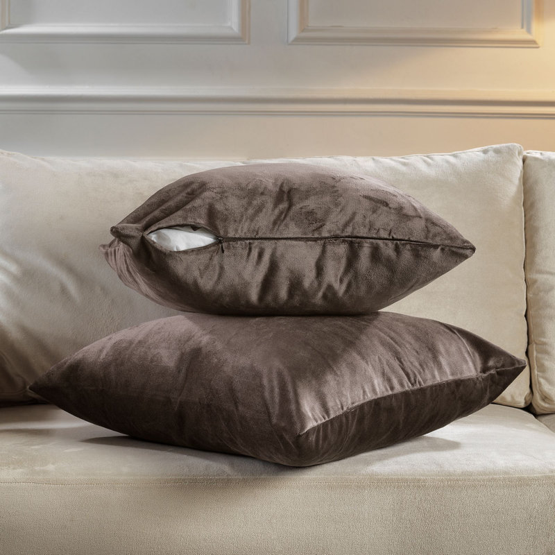 Housses de coussin rectangulaires en velours mat, 23 - brun