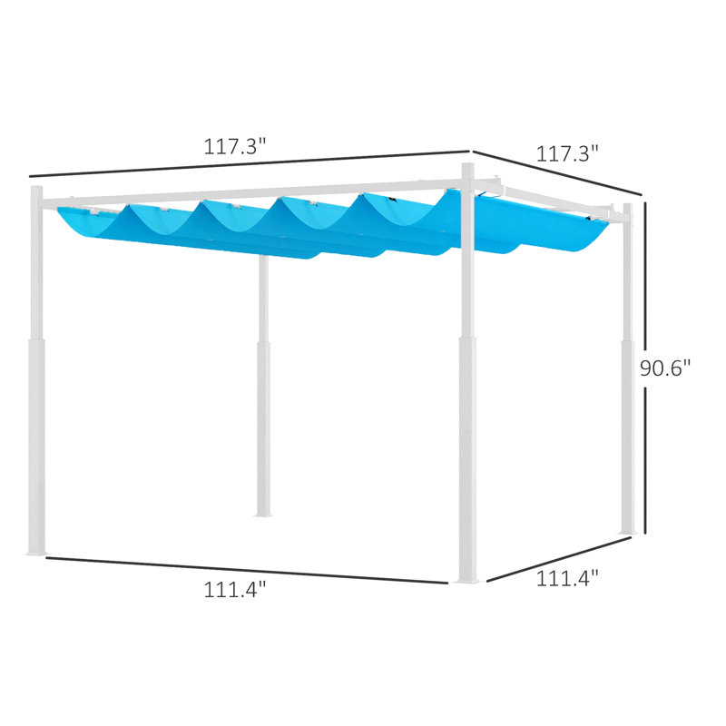 Pergola d'extérieur, auvent rétractable avec fixation magnétique
