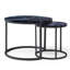 2 pièces, tables basses rondes à dessus noir, motif en marbre, appartement, salon, stable et bien construit de 2, look industriel moderne, chambre à coucher, assemblage rapide