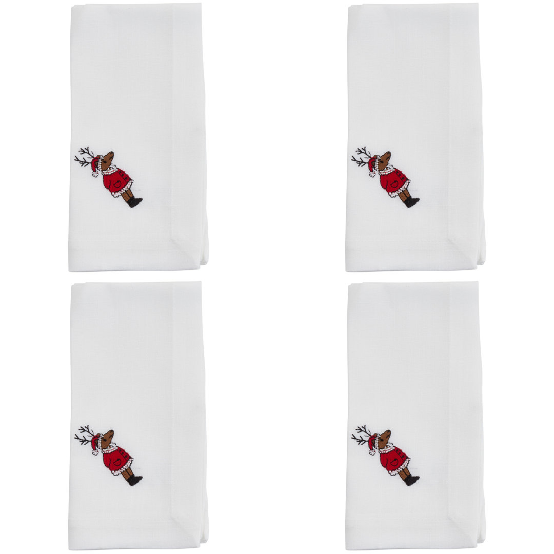 Leunam Reindeer 4 Piece Napkin Set (Set of 4) The Holiday Aisle®