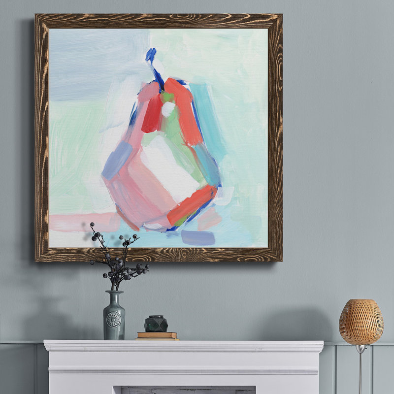 Art comestible II - art mural encadré sur toile, H 20 po x l 20 po x P 1,5 po, Cadre noyer