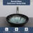 16-1/2 in. Elegant Glass Circular Vessel Basin Black and Gray Ombre Glass Round Vessel Bathroom Sink with Chrome Pop-up Drain