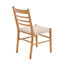 Chaise d'appoint moderne du milieu du siècle en bois massif, chaise de salle à manger à dossier échelle, avec assise tissée (ensemble de 4)-1147217441