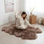 Tapis de zone quartz de rose douce fait main poils longs en peau mouton Pliner-992513306