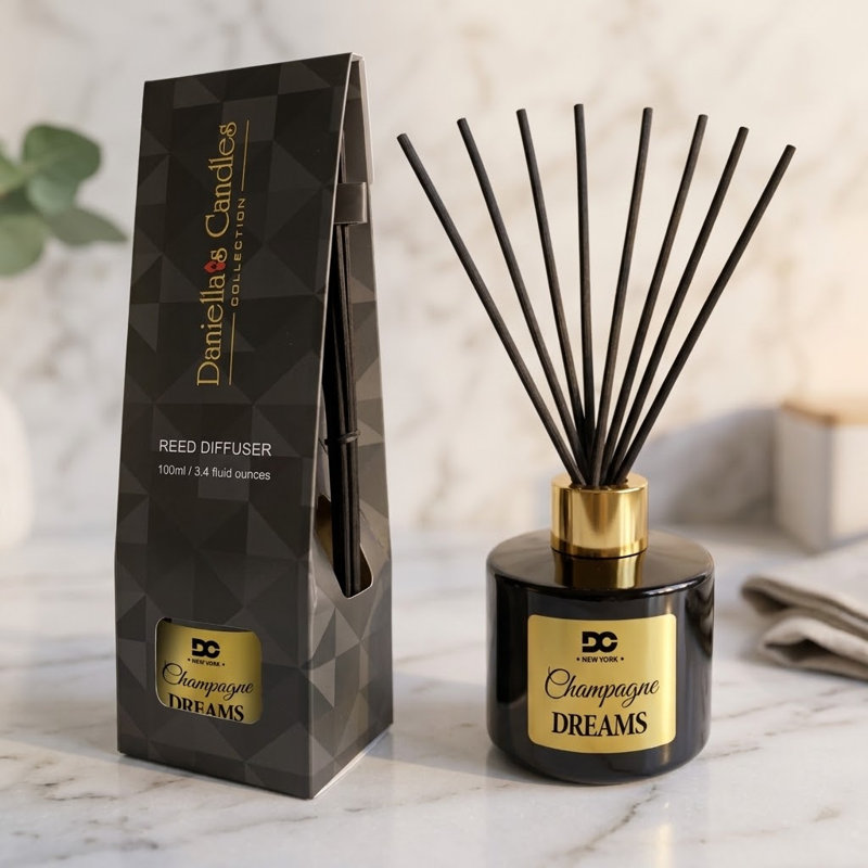 Champagne Dreams Reed Diffuser Set Black