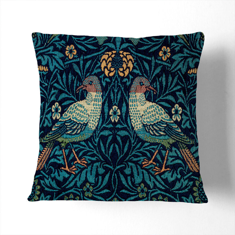 Floral Square Cushion, 40cm H x 40cm W x 15cm D
