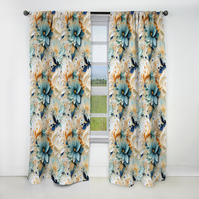 Ethereal Whispers Paisley Pattern II - Floral Curtain - Blackout Floral Curtain - 1 Panels