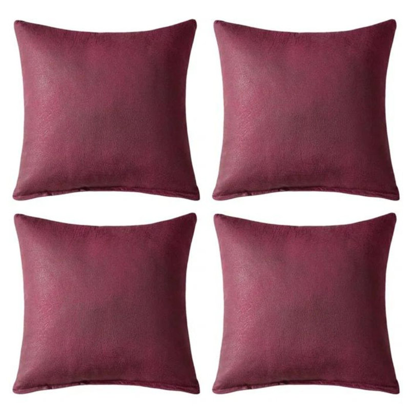 Solid Colour Throw Pillow, 18"H x 18"W, Square, Red