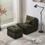 Méridienne avec repose-pieds, fauteuil décoratif rembourré multifonctionnel, méridienne rembourrée modulaire réversible avec coussin-669920462
