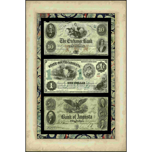 Dollar 1 Note - Picture Frame Graphic Art Print on Paper Trinx