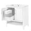 Meuble-lavabo 30 po avec lavabo, armoire de salle de bain multifonctionnelle avec portes et tiroirs, structure solide et panneau en bois aggloméré, blanc