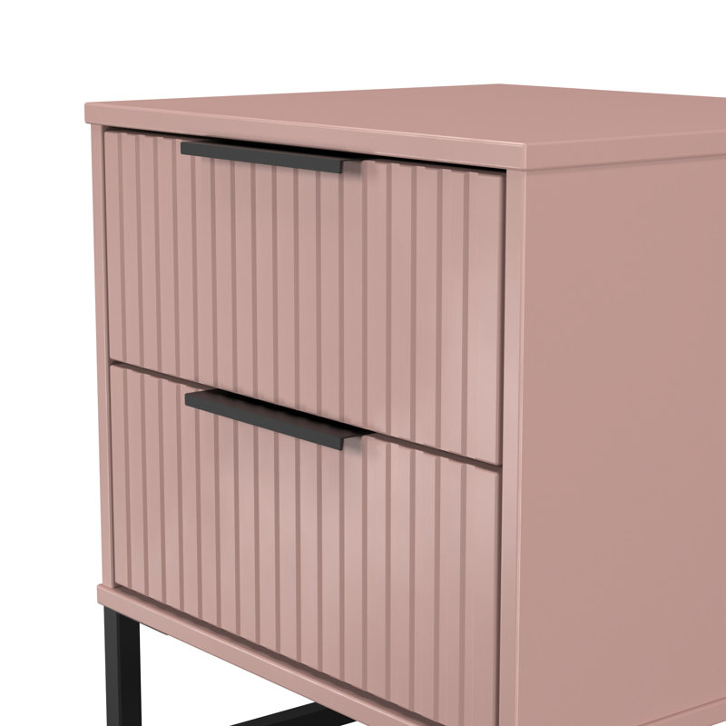 Chaelynn 45cm W Manufactured Wood Bedside Table, Pink