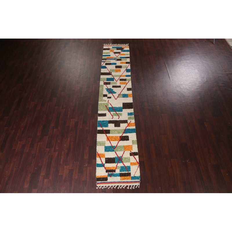 Tapis de couloir tribal marocain noué à la main 3 x 13