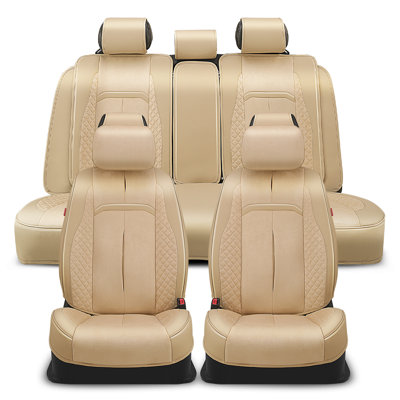 Voris Series Seat Covers Full Set With Headrest, Airbag Compatible, Reserved Opening Holes, Universal For Cars