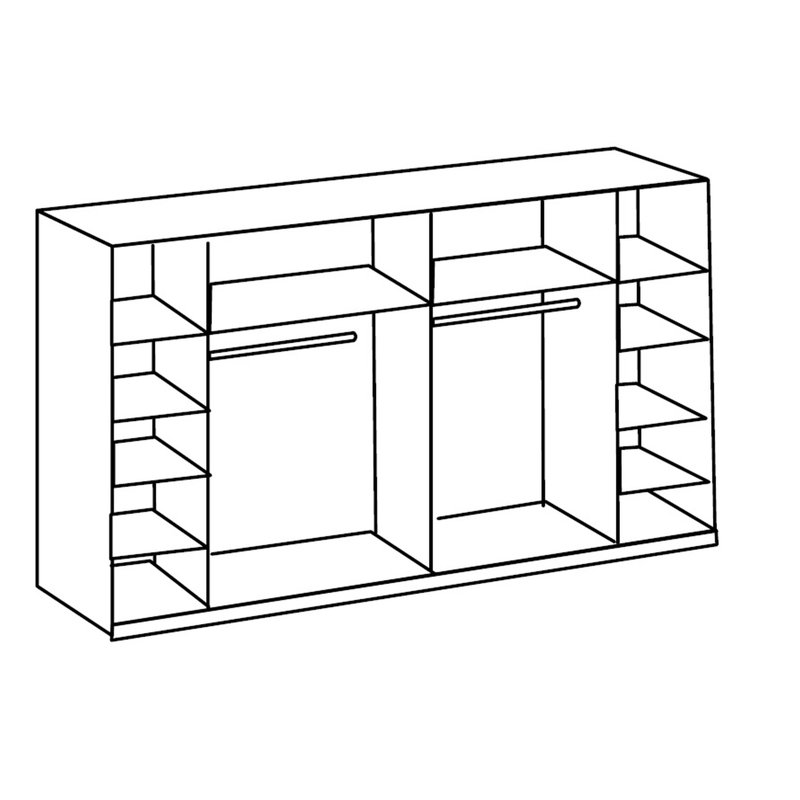 Lotto 4 Door Manufactured Wood Wardrobe, 210cm H x 315cm W x 65cm D
