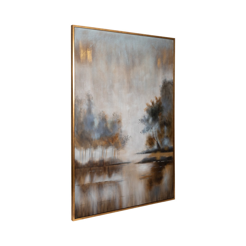Large Multicolor Abstract Landscape Canvas Painting