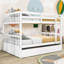 Lit superposé double au dessus d'un lit double avec gigogne simple et échelle-1654347375