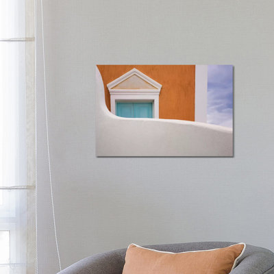 Greece, Thira. House Exterior. 1 Piece Wrapped Canvas Wall Art