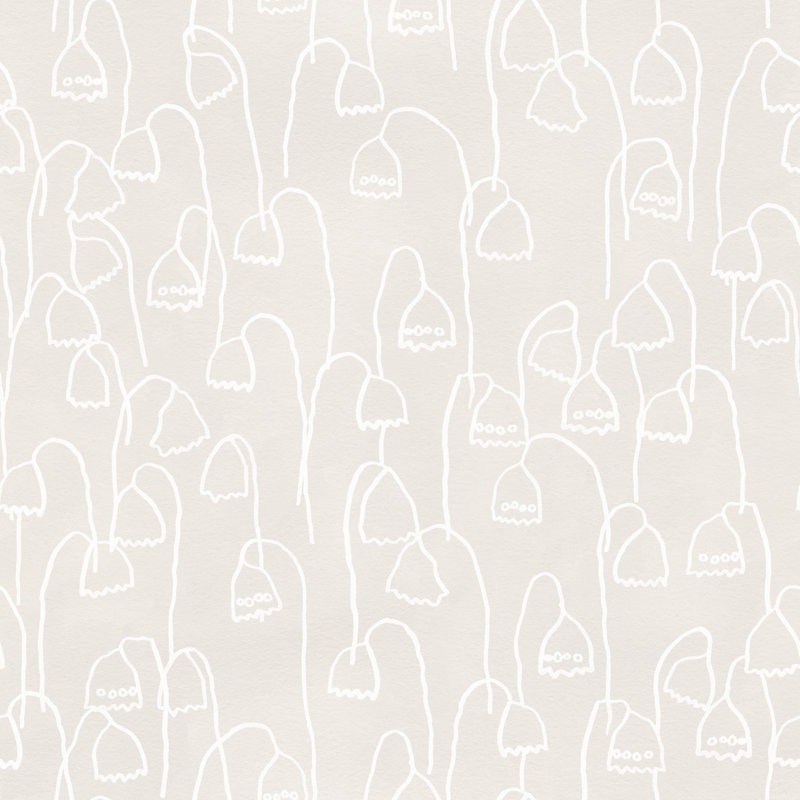 Floral Wallpaper by Susan Hable, White/Cream