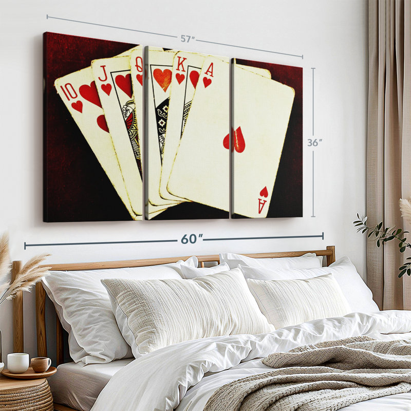 " Royal Flush " 3 - Pieces, 36" H x 57" W x 1.25" D