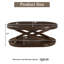 Table basse ovale en bois de 44 pouces avec base en X et rangement ouvert, finition espresso pour le bureau à domicile | Idée de cadeau