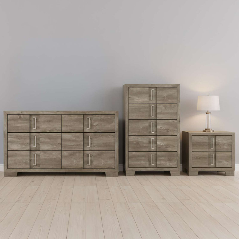 grey oak dresser set Brindle 6 Drawer Dresser, Gray Oak, by Hillsdale Living Essentials