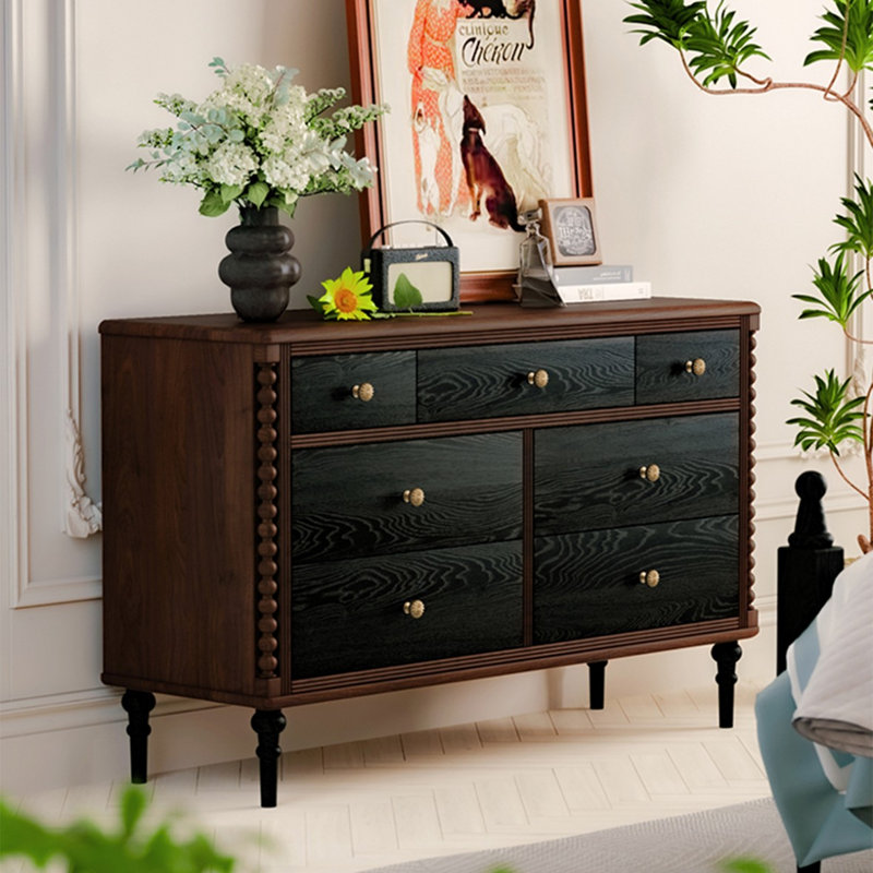 Armoire d'appoint en bois massif brun noisette, H 29,53 po x L 46,85 po x l 15,35 po