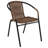 28'' Round Metal Table with Rattan Edging and 2 Rattan Stack Chairs-374904535