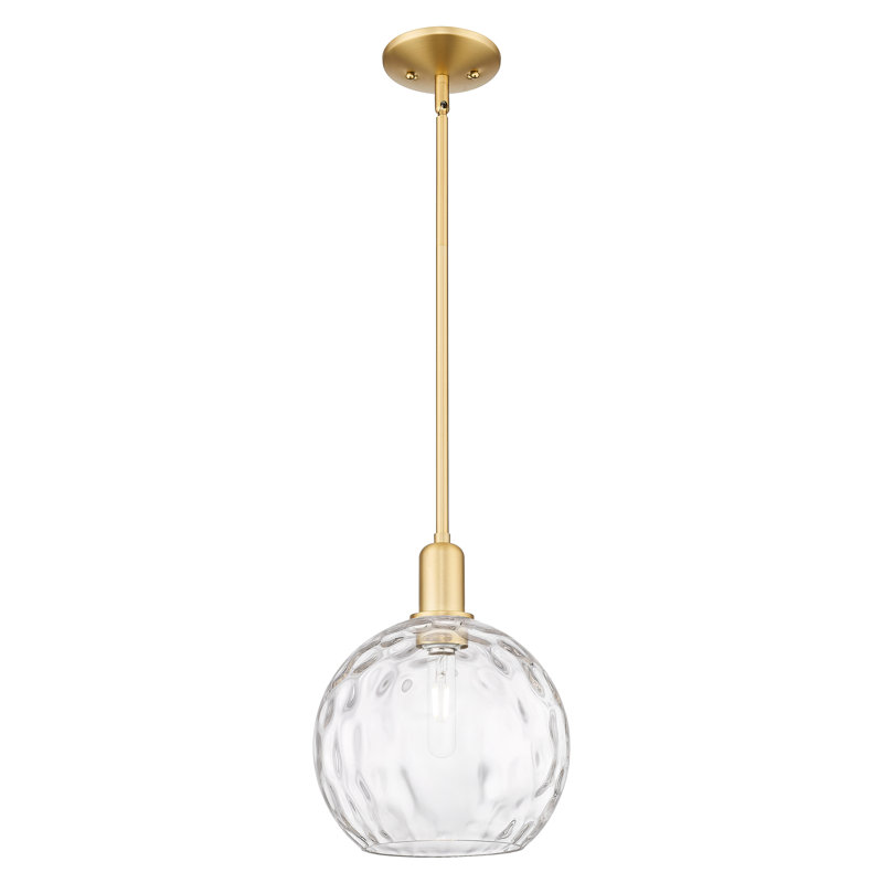 Mini-luminaire suspendu 1 lumière Arcadia - Sevier, Or satiné, H 8,75 po x l 10 po x P 10 po