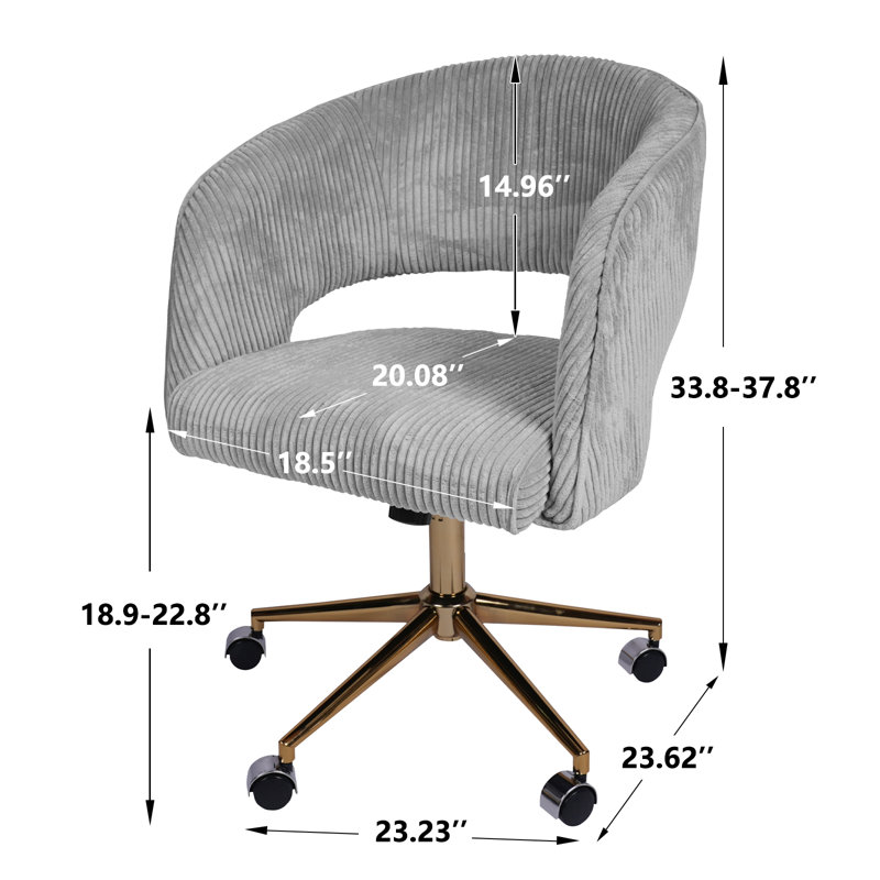 Chaise de bureau Reniel, Gris clair