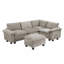 Ensemble modulaire 5 pièces avec repose-pieds moelleux en chenille-1562286467