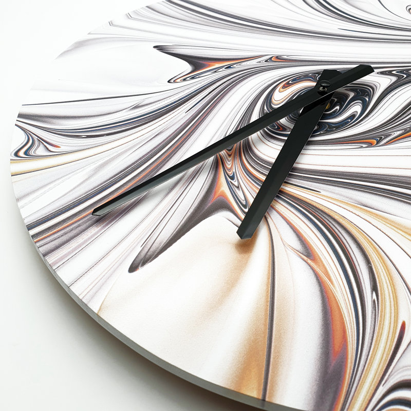 Treyson MDF Wall Clock, Gray/Orange/White