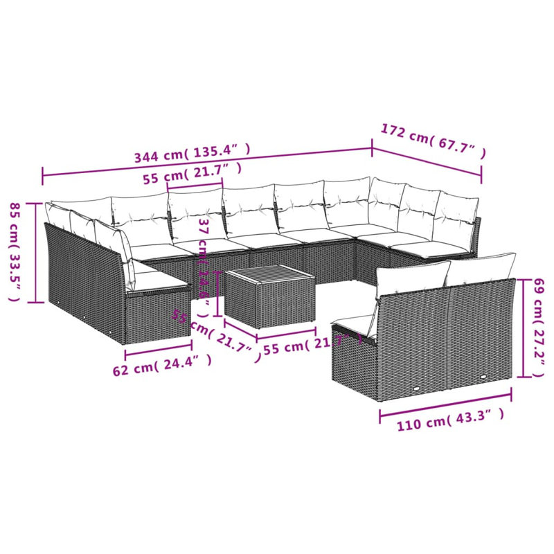 Vidaxl Garden Sofa Set
